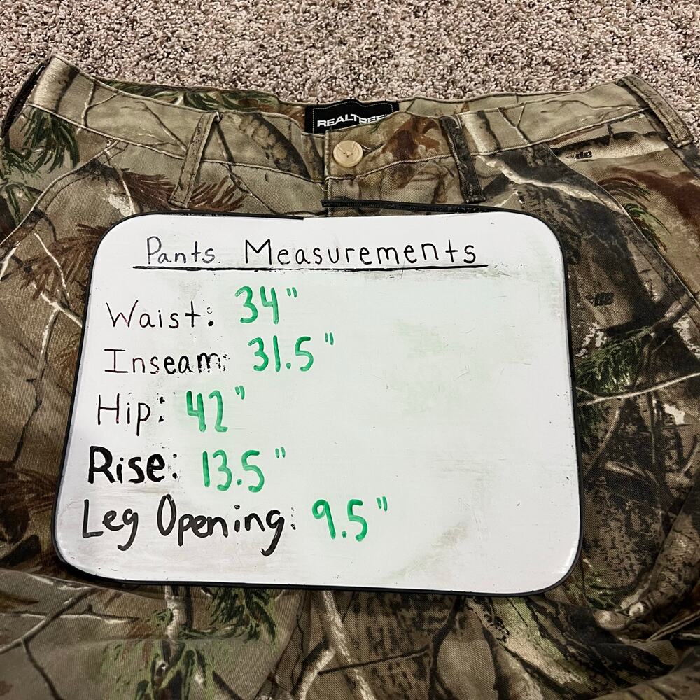 Vintage y2k mens 32-34 M hardwoods camo camouflage Realtree cargo hunting pants - Picture 8 of 8